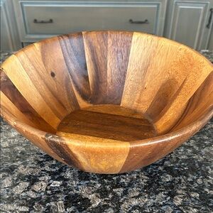BF WOODEN STRIPPED BOWL